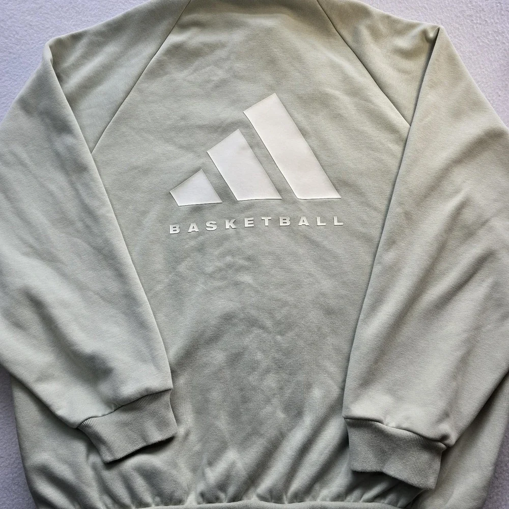 adidas Basketball One Fleece Track Jacket M Halo‎ Green Oversized Boxy IJ0943